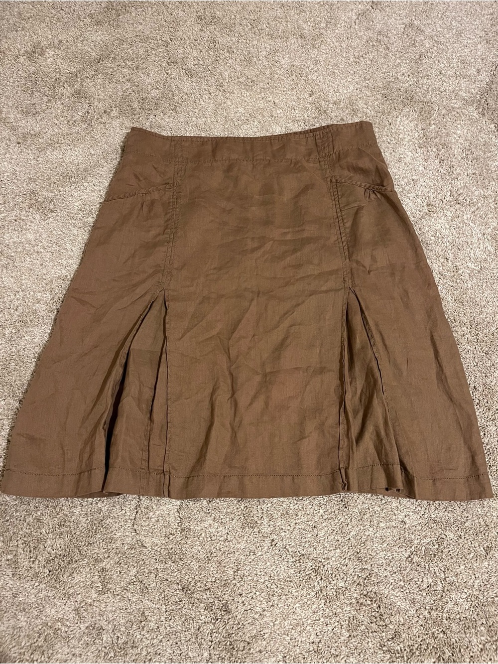 VTG Merona Women’s Brown 100% Linen Skirt Fairy Grunge Whimsigoth Y2K Size 14